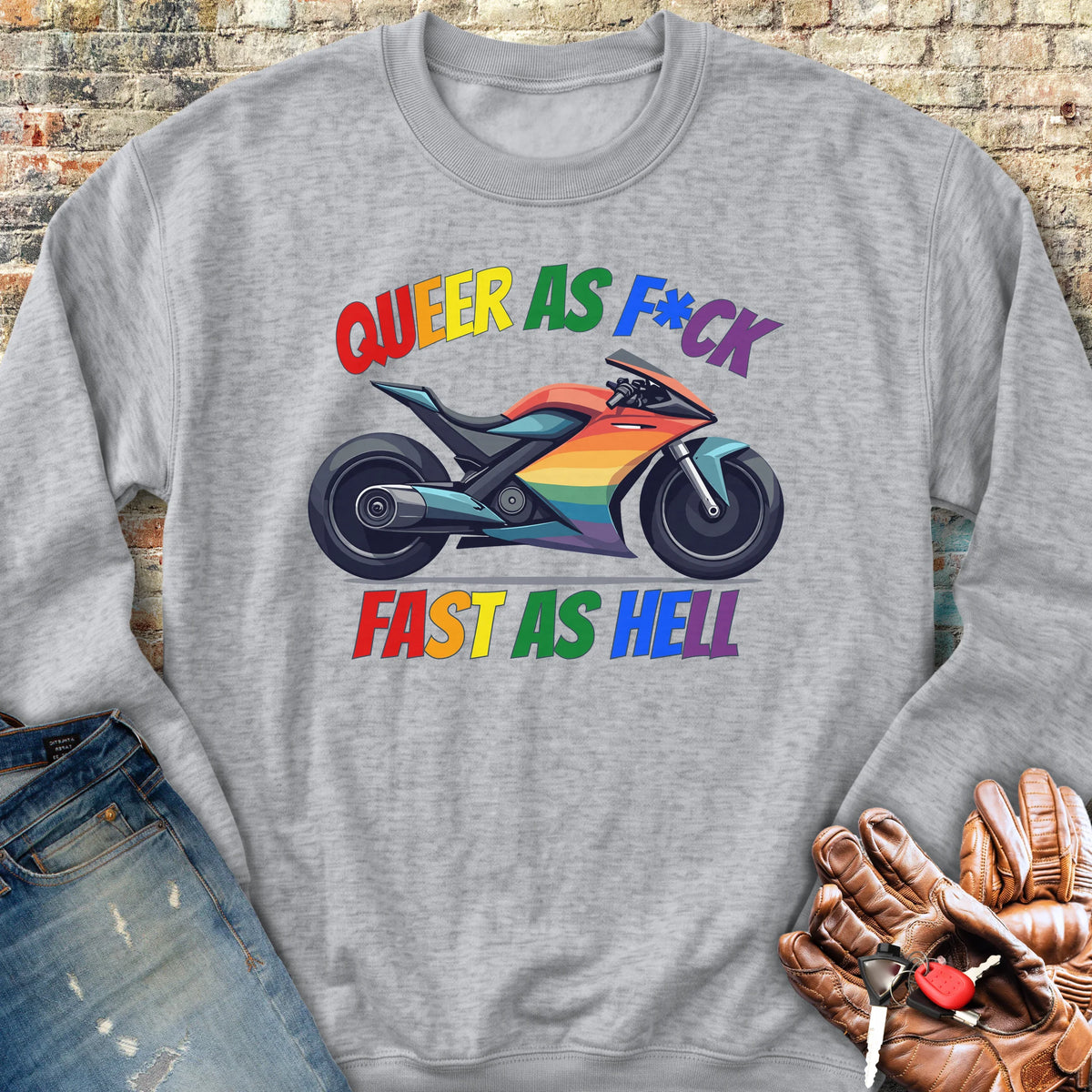Queer AF Sweatshirt - Sport Grey