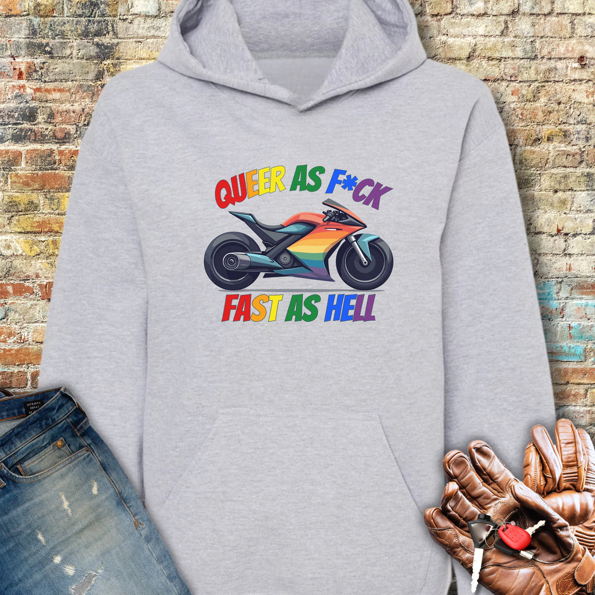 Queer AF Hoodie - Sport Grey