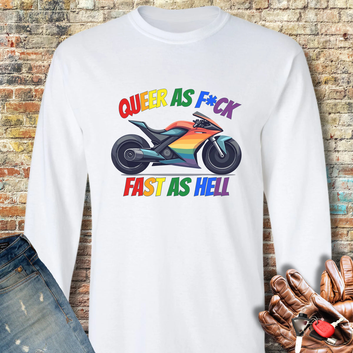 Queer AF Long Sleeve T-Shirt - White
