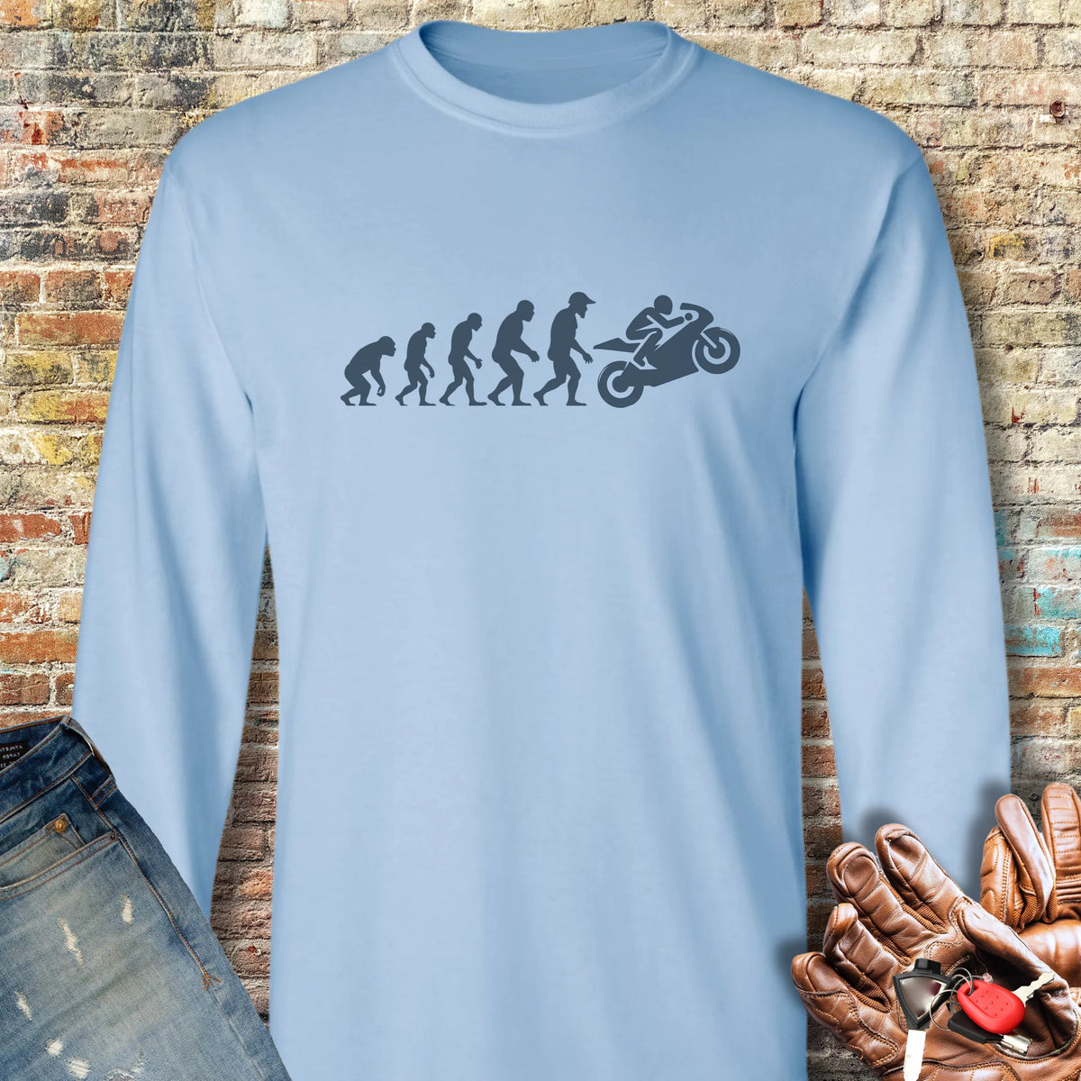 Racer Evolution Long Sleeve T-Shirt - Light Blue
