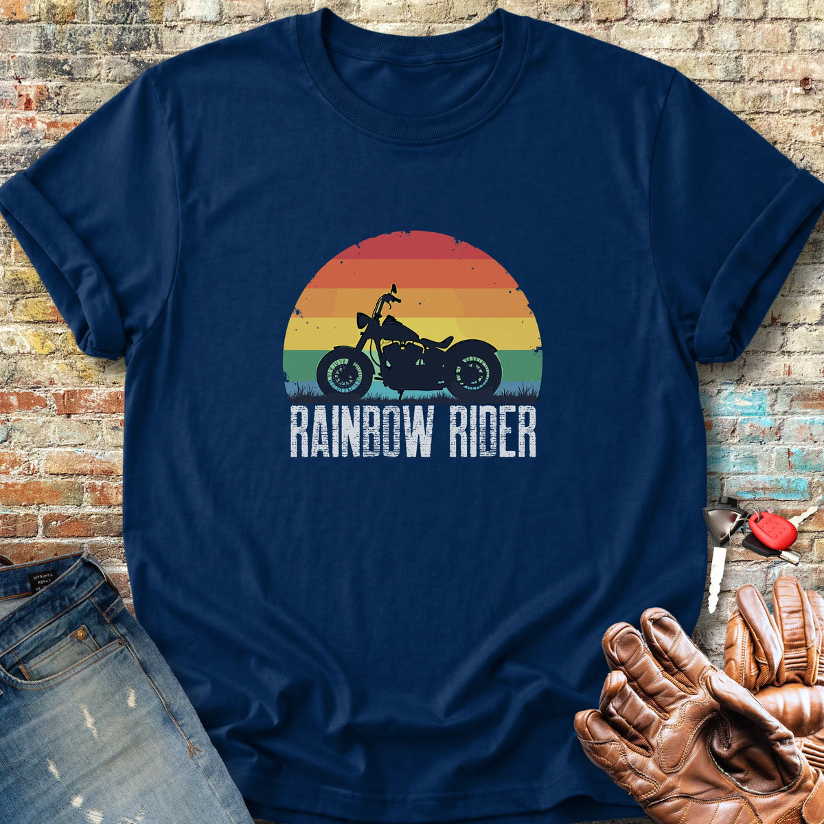 Rainbow Rider Classic T-Shirt - Navy