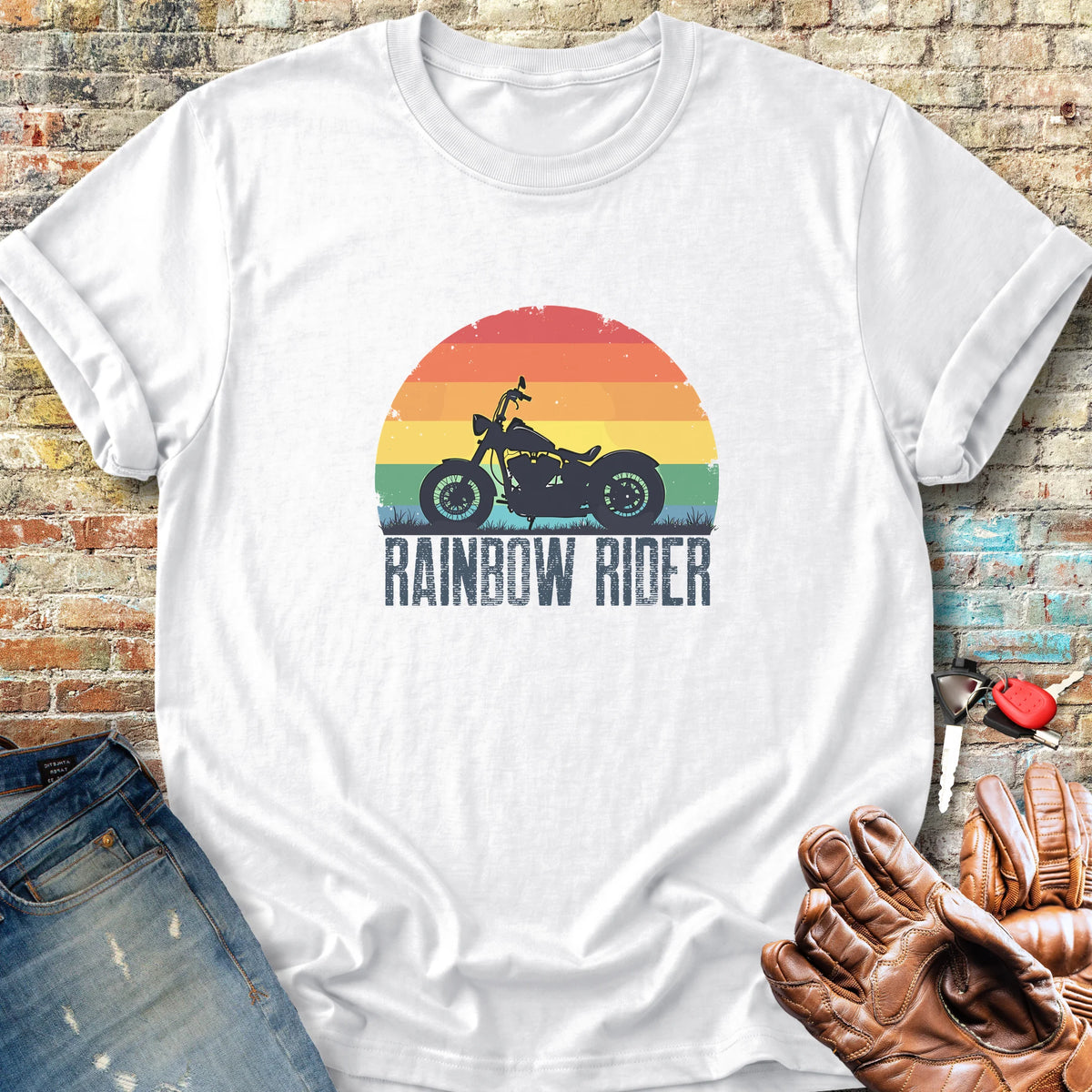 Rainbow Rider Classic T-Shirt - White