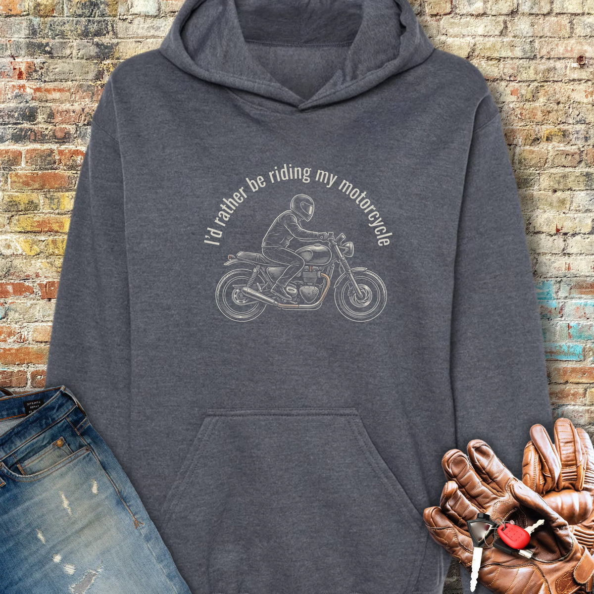 Rather Be Riding Hoodie - Dark Heather