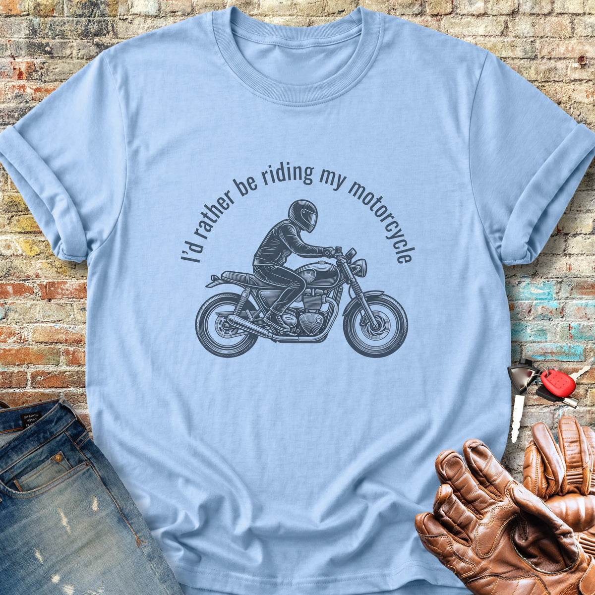 Rather Be Riding Classic T-Shirt - Light Blue