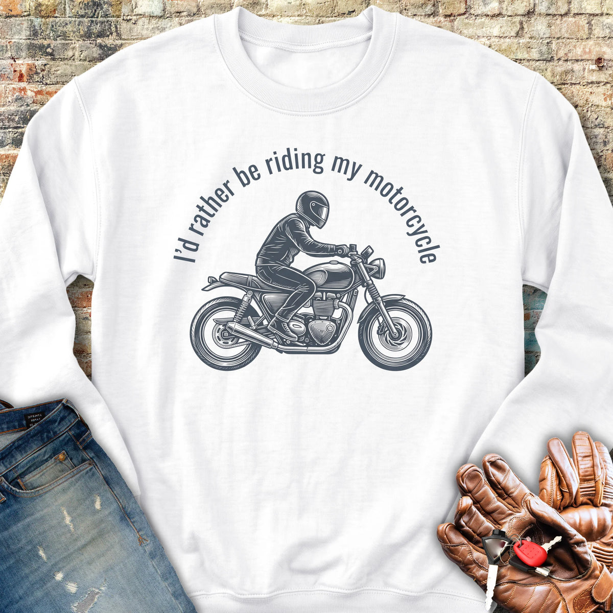 Rather Be Riding Sweatshirt - White