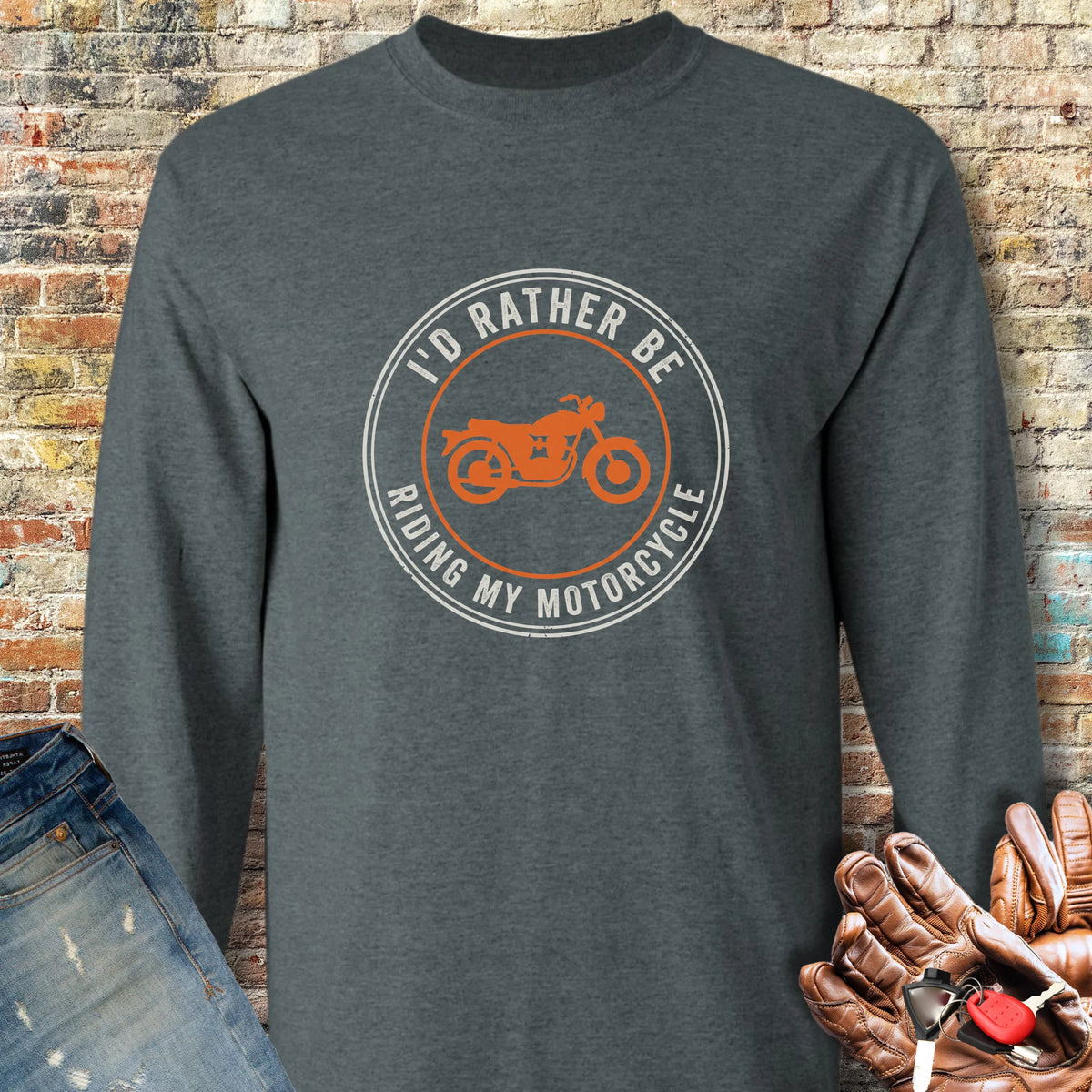 Rather Patch Long Sleeve T-Shirt - Dark Heather