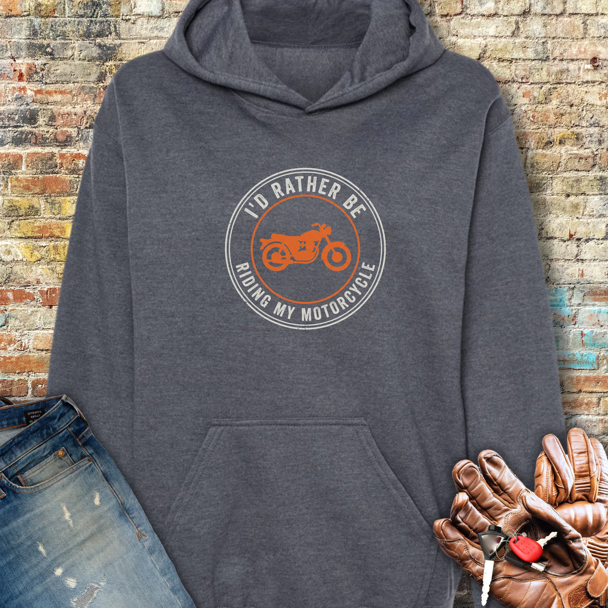 Rather Patch Hoodie - Dark Heather