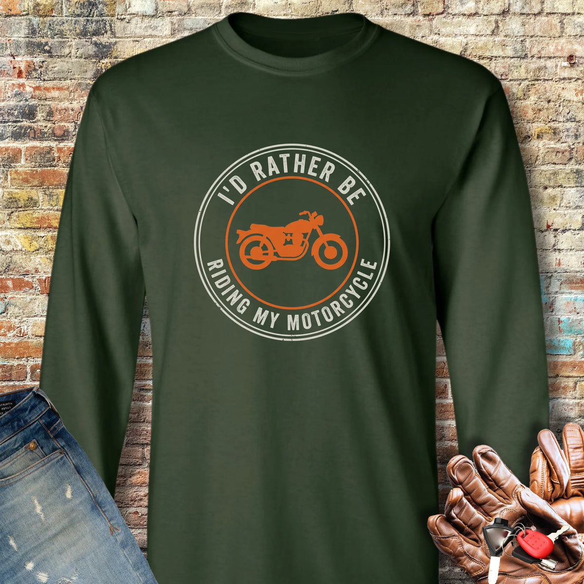 Rather Patch Long Sleeve T-Shirt - Forest Green