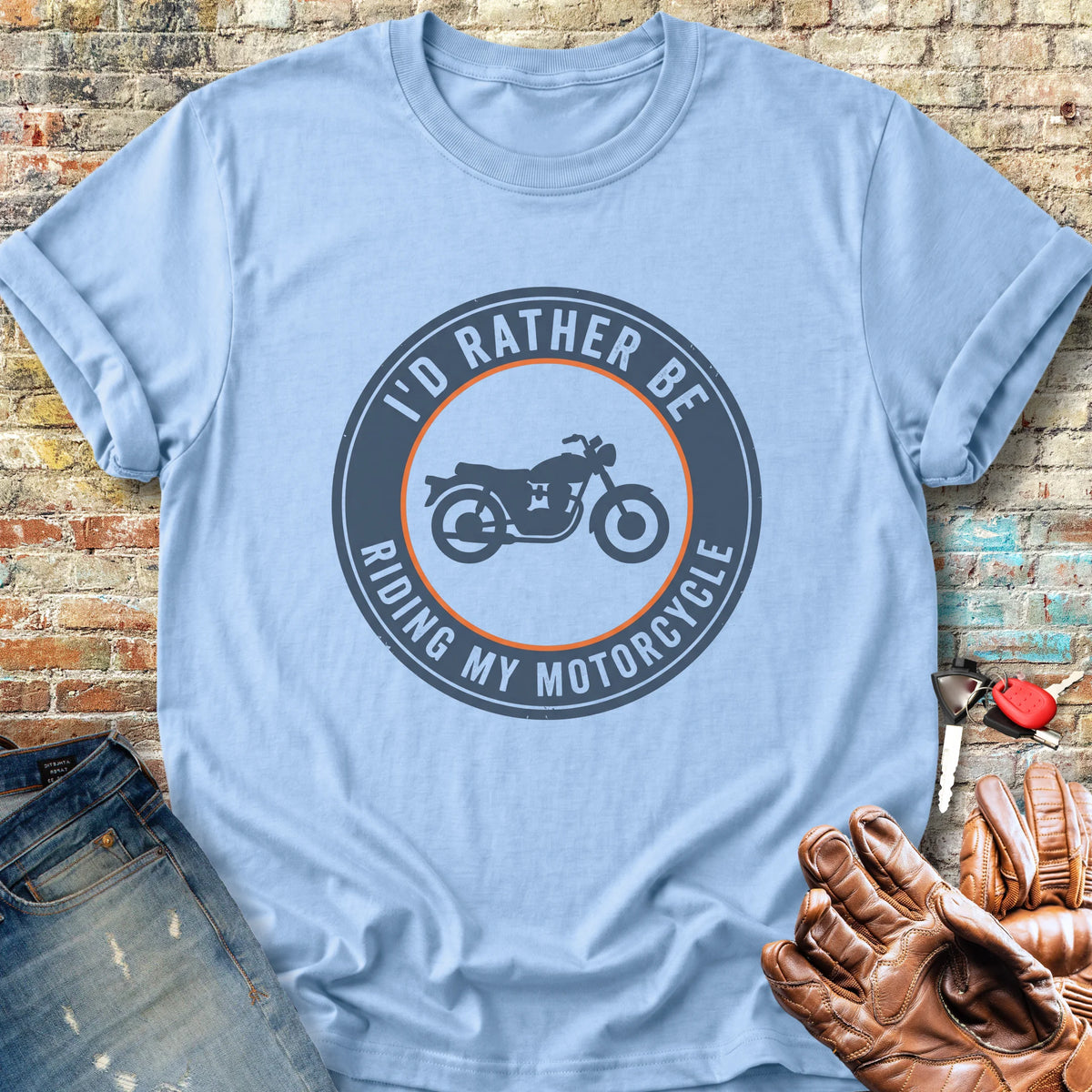 Rather Patch Classic T-Shirt - Light Blue