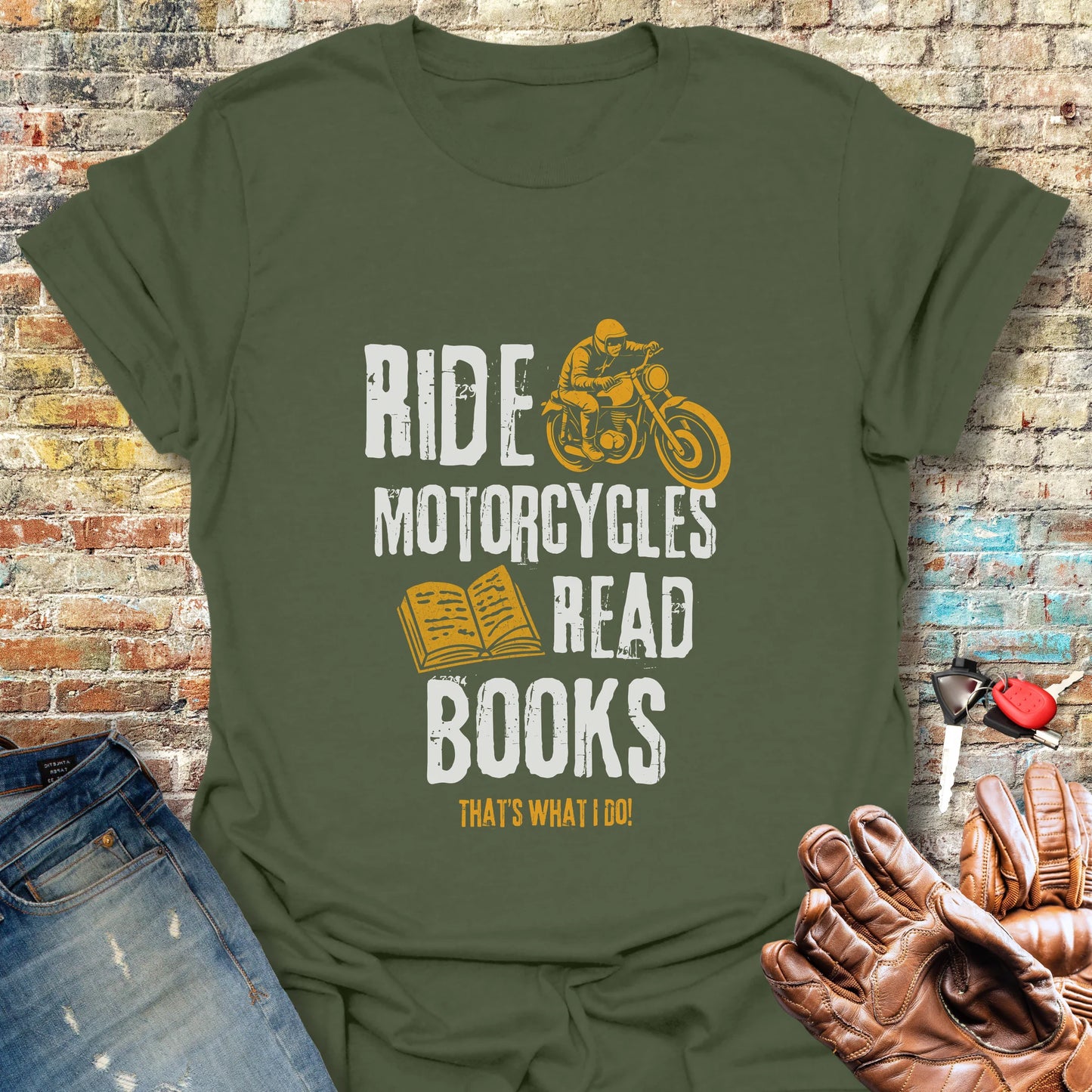 Read Books T-Shirt - Military Green