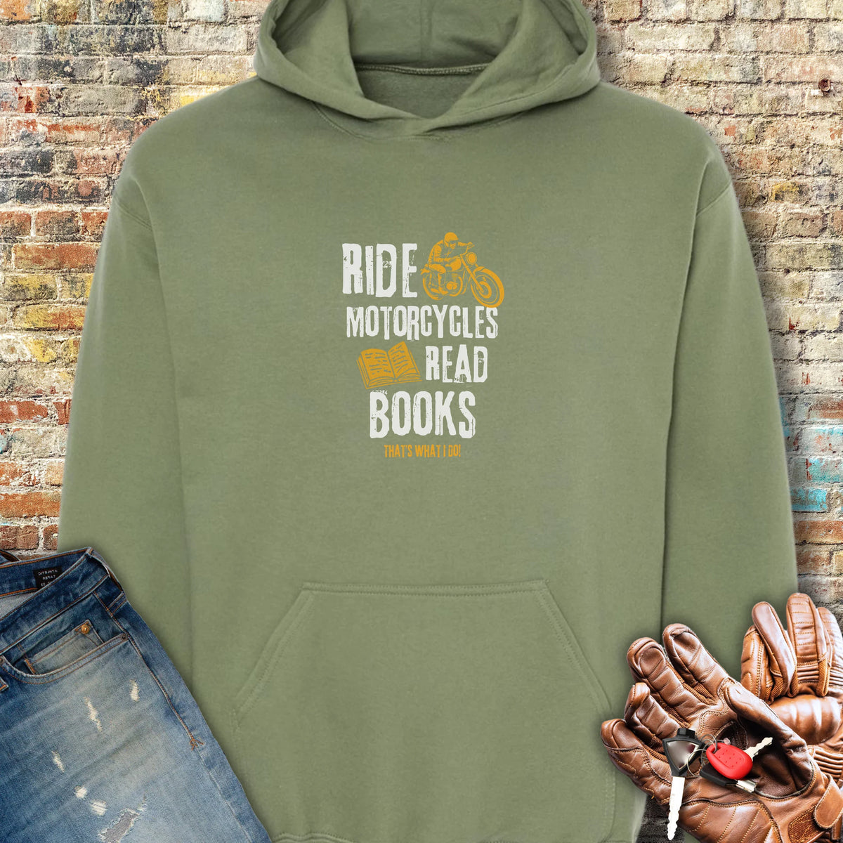 Read Books Hoodie - Military Green