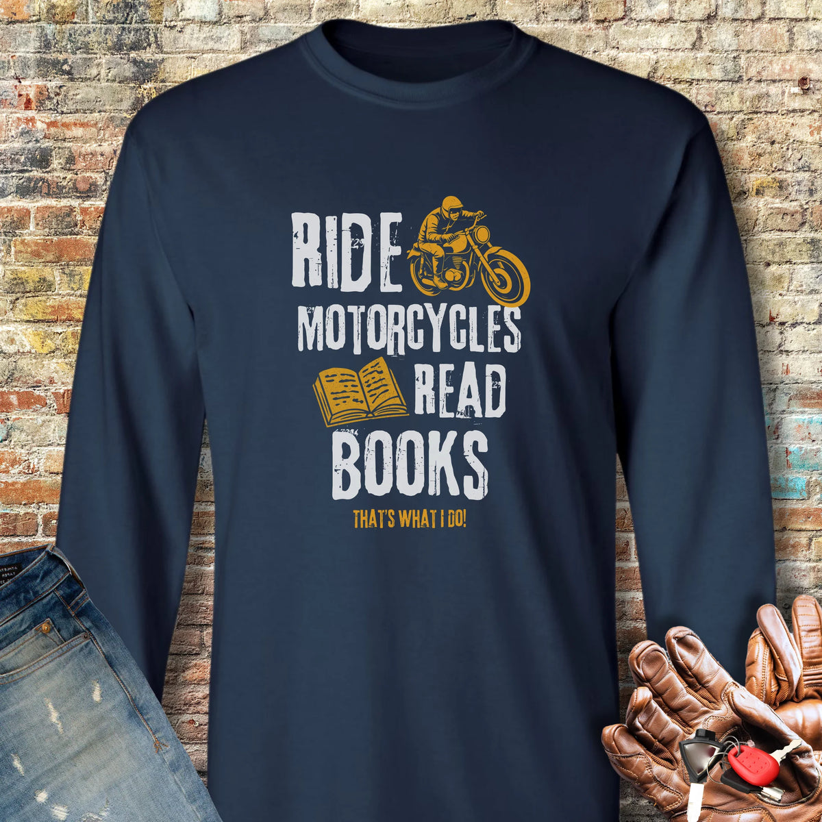 Read Books Long Sleeve T-Shirt - Navy