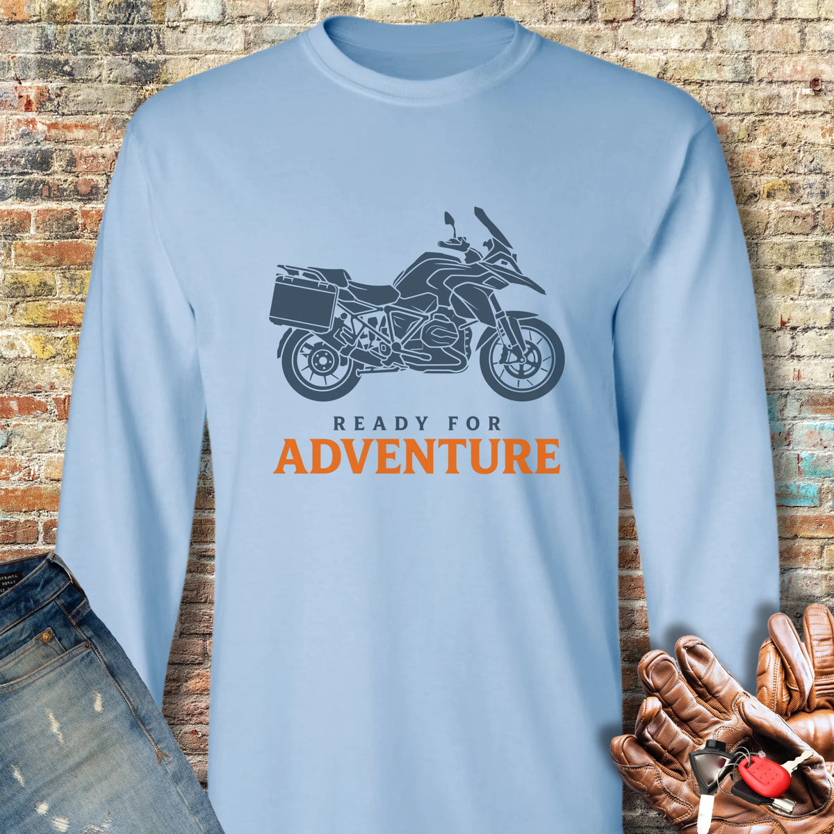 Ready For Adventure Long Sleeve T-Shirt - Light Blue