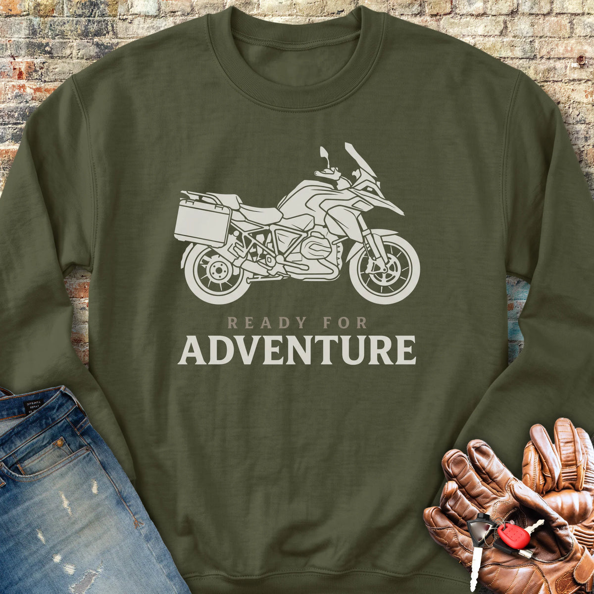 Ready For Adventure Sweatshirt - Military Green