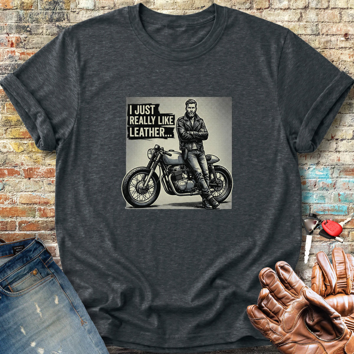 Really Like Leather Classic T-Shirt - Dark Heather