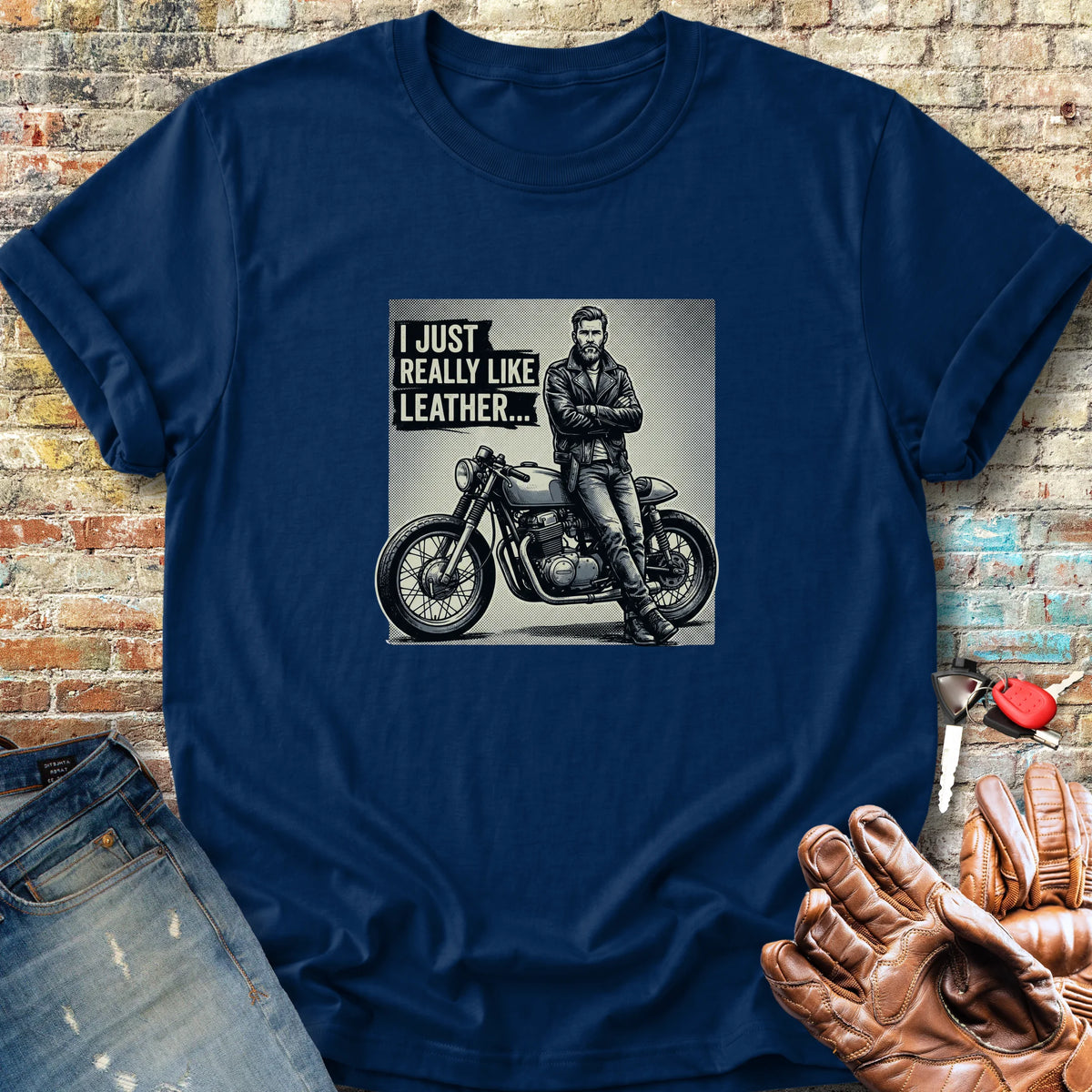 Really Like Leather Classic T-Shirt - Navy