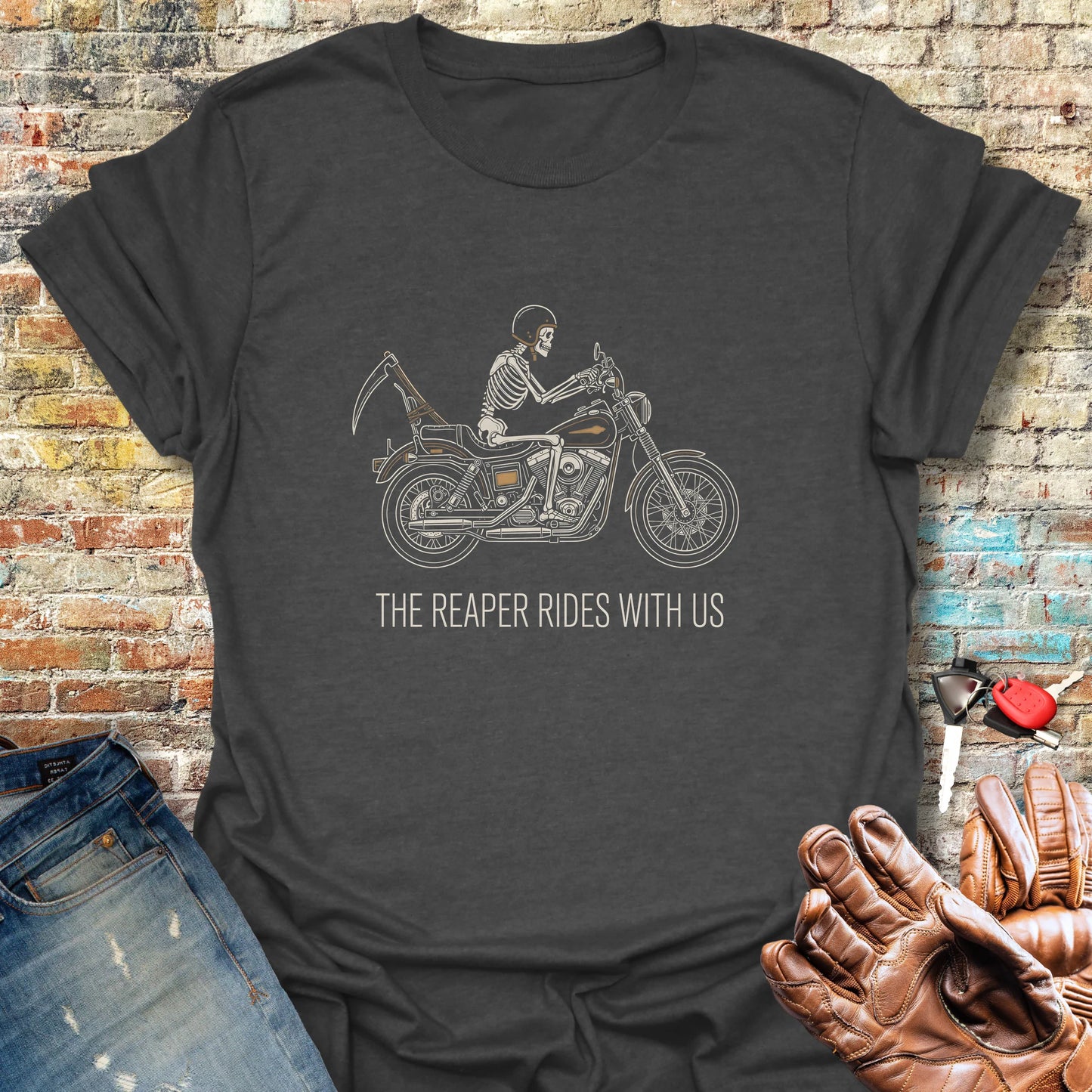 Reaper Rides T-Shirt - Dark Heather