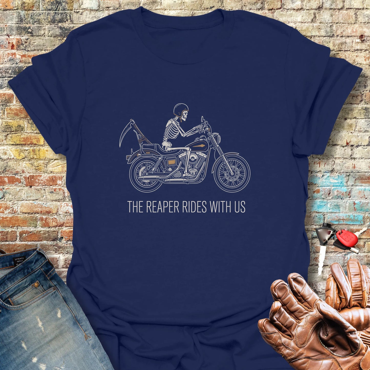 Reaper Rides T-Shirt - Navy