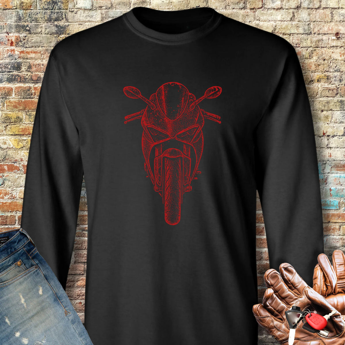 Red Racer Long Sleeve T-Shirt - Black