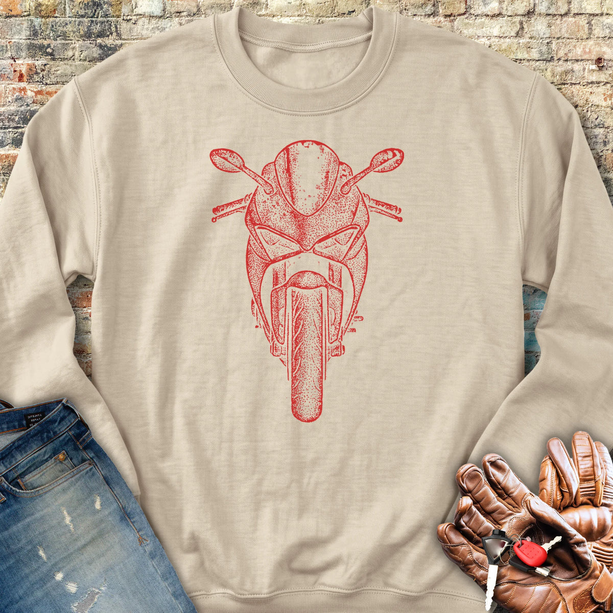 Red Racer Sweatshirt - Sand