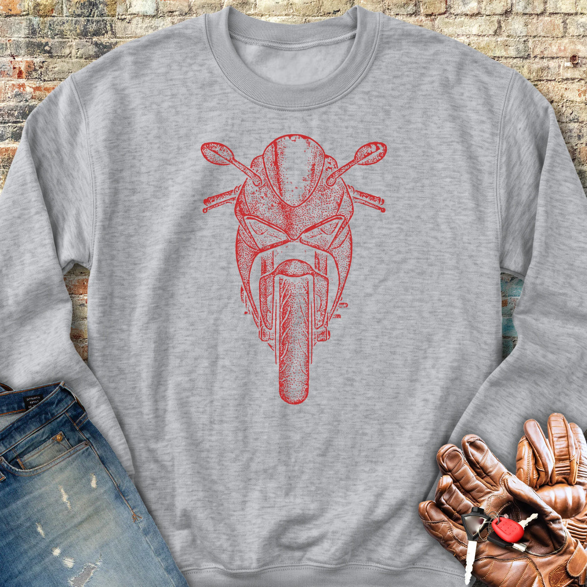Red Racer Sweatshirt - Sport Grey