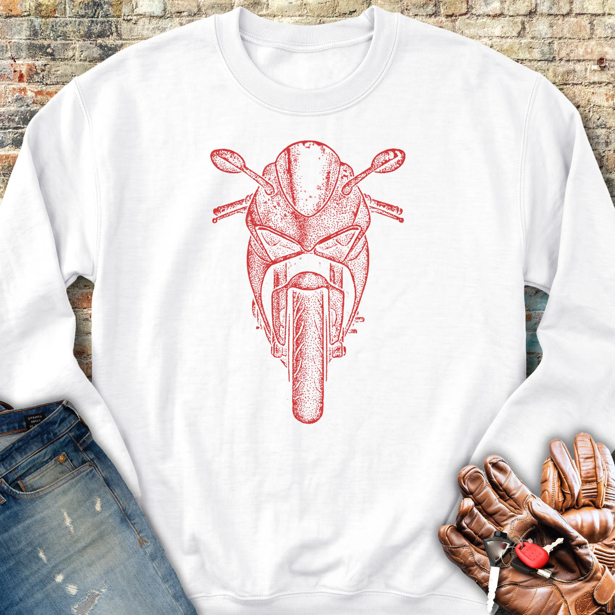 Red Racer Sweatshirt - White