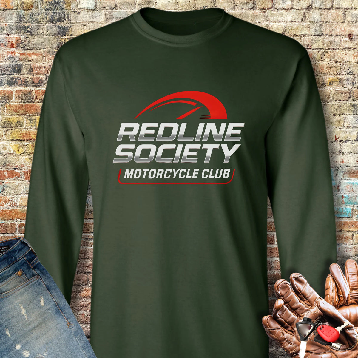 Redline Society Long Sleeve T-Shirt - Forest Green