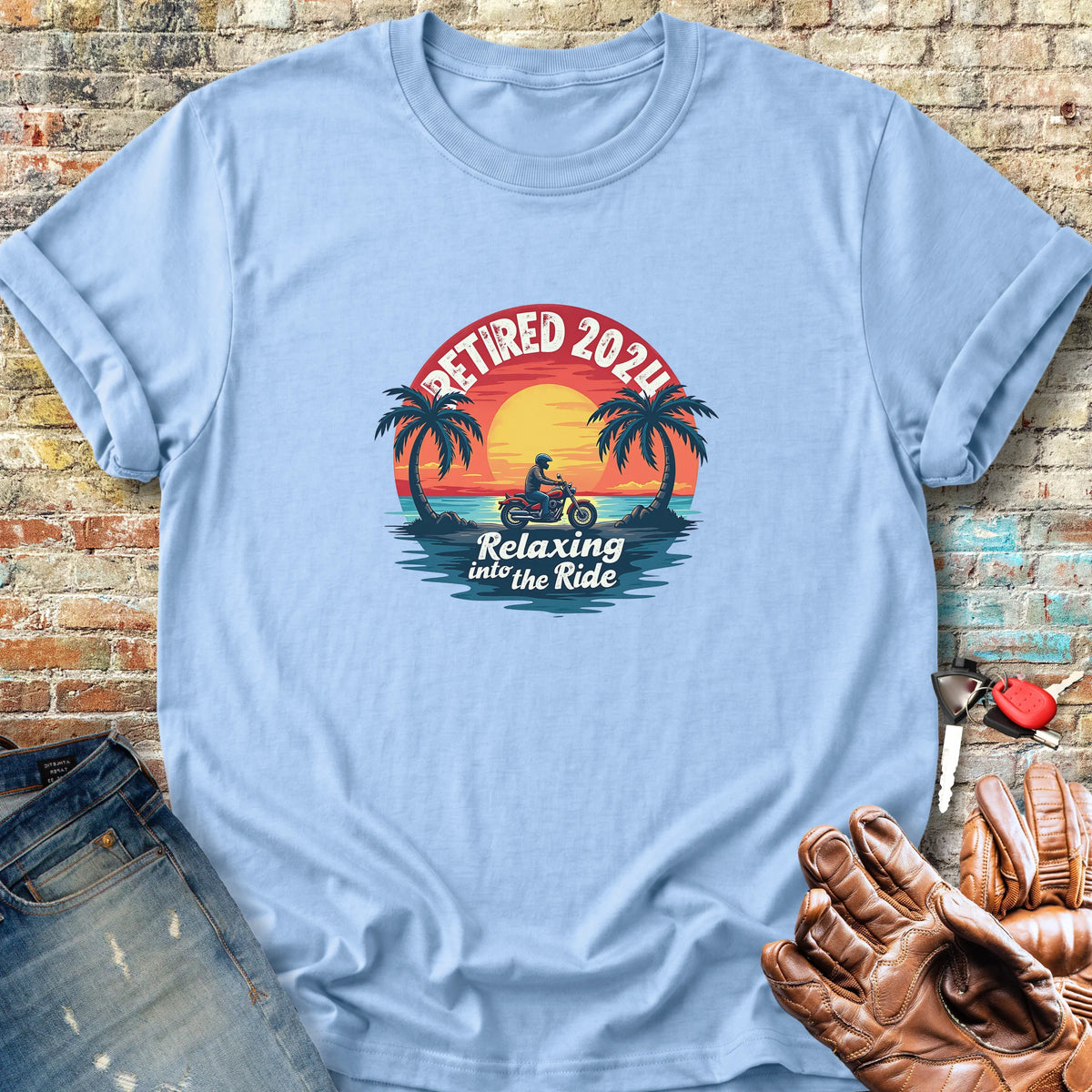 Relaxing Into The Ride Classic T-Shirt - Light Blue