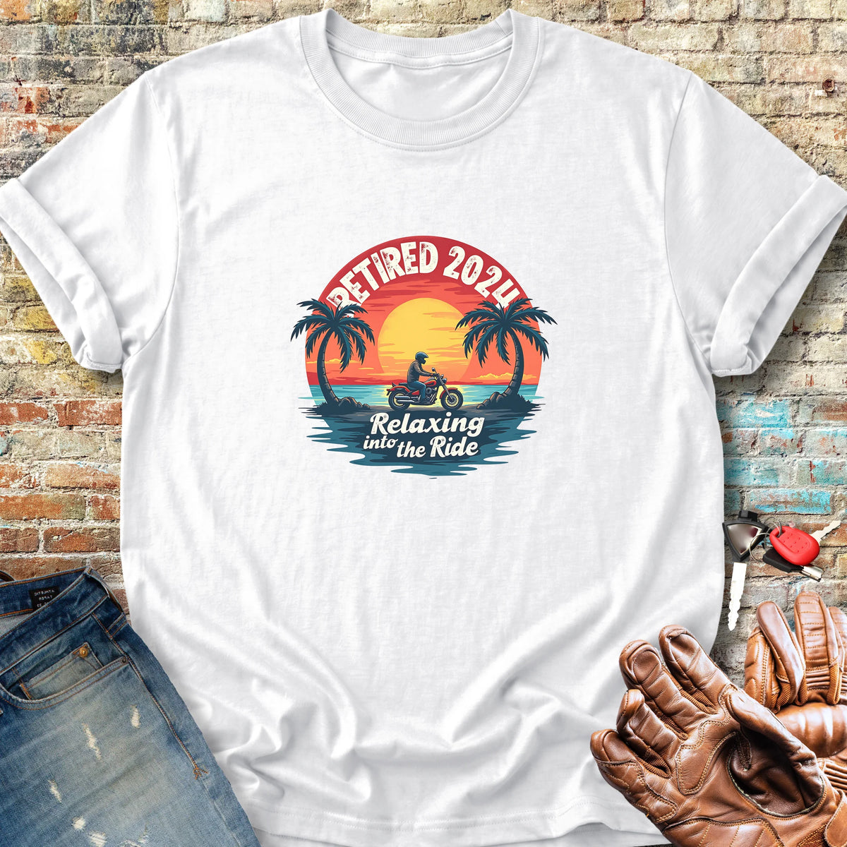 Relaxing Into The Ride Classic T-Shirt - White