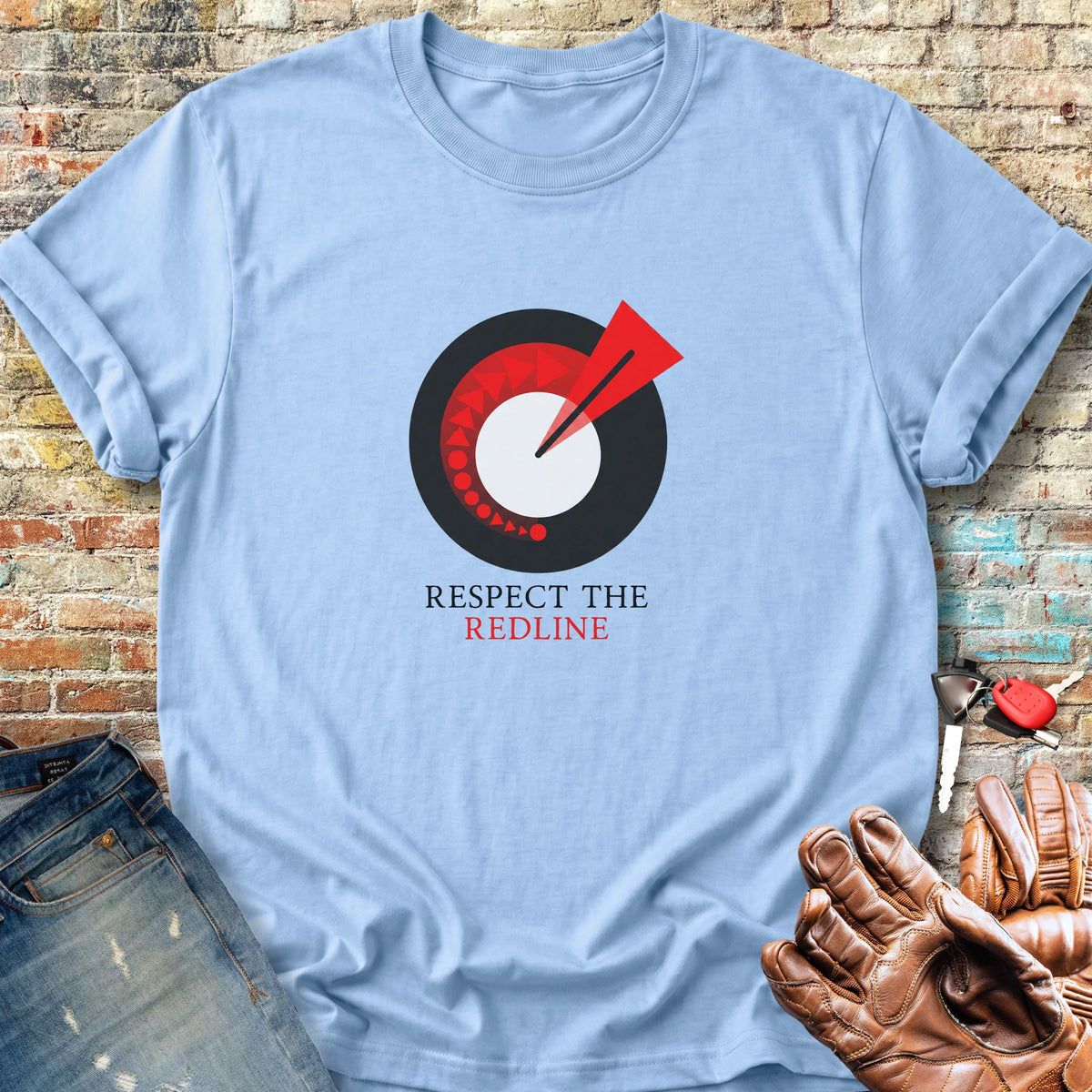 Respect The Redline Classic T-Shirt - Light Blue