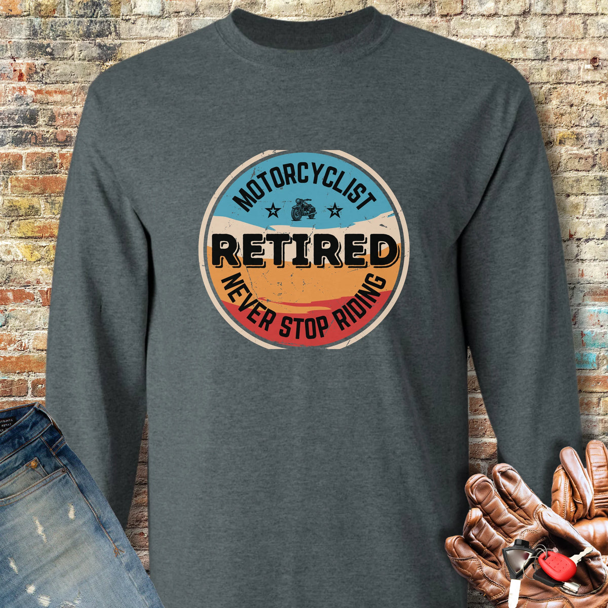 Retired Long Sleeve T-Shirt - Dark Heather