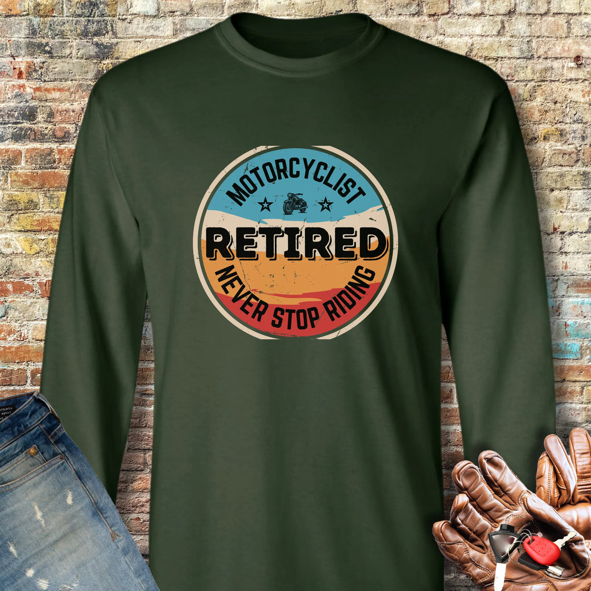 Retired Long Sleeve T-Shirt - Forest Green