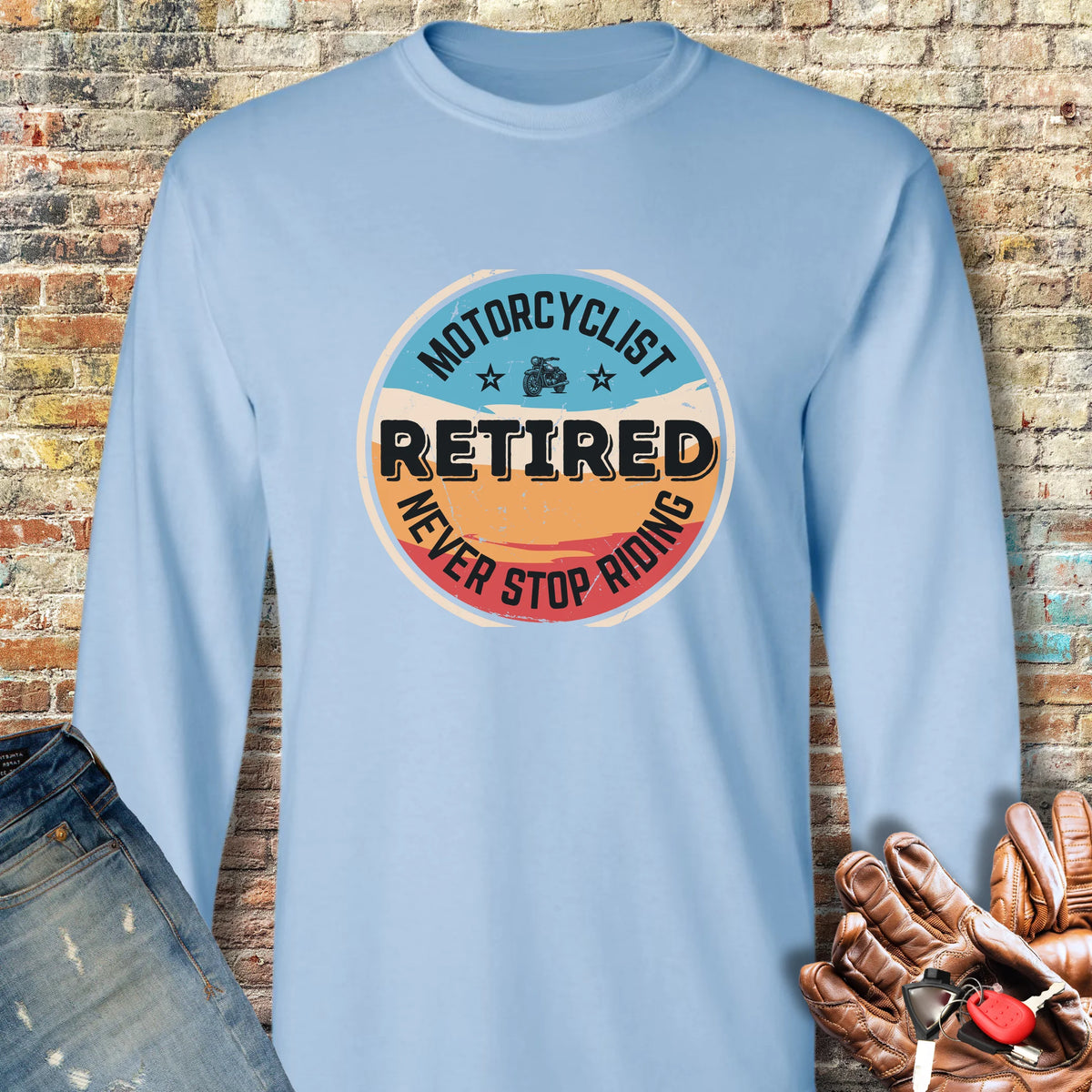 Retired Long Sleeve T-Shirt - Light Blue