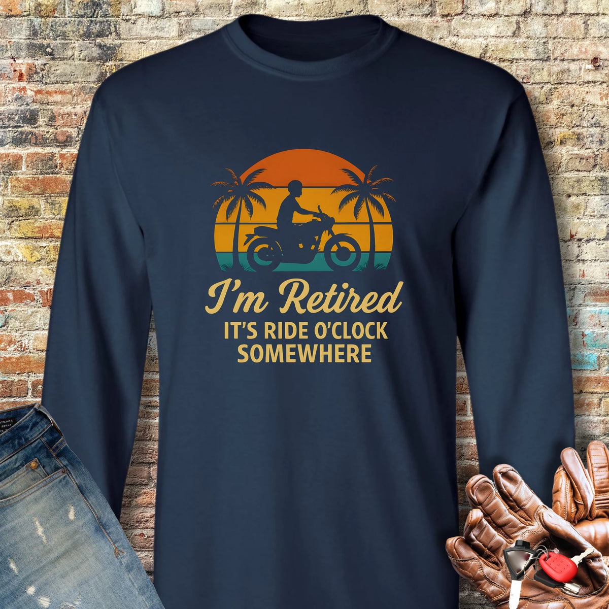 Retired o'Clock Long Sleeve T-Shirt - Navy
