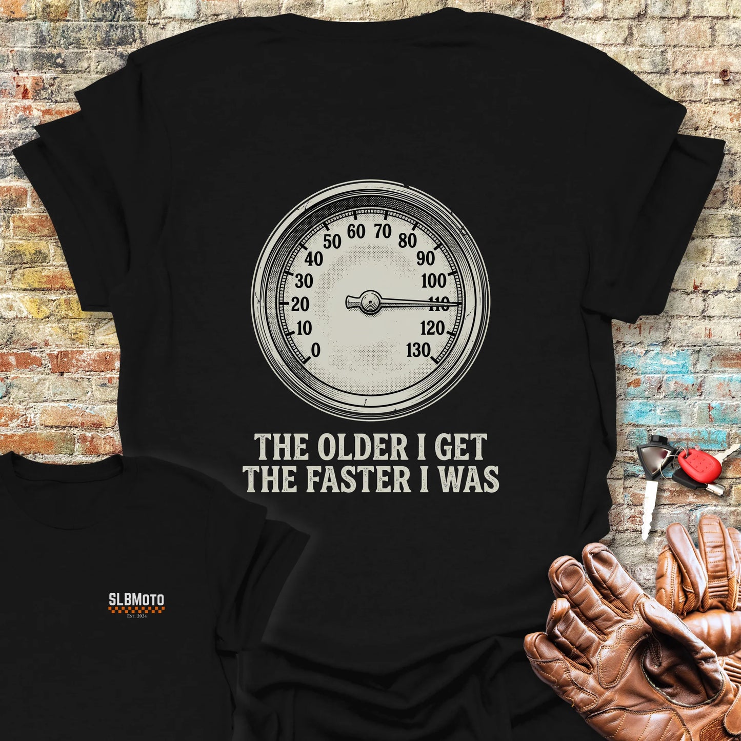 Rev Counter Back Print T-Shirt - Black