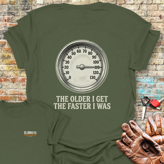 Rev Counter Back Print T-Shirt - Military Green