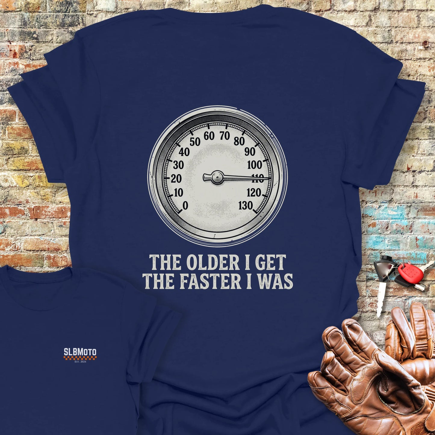 Rev Counter Back Print T-Shirt - Navy