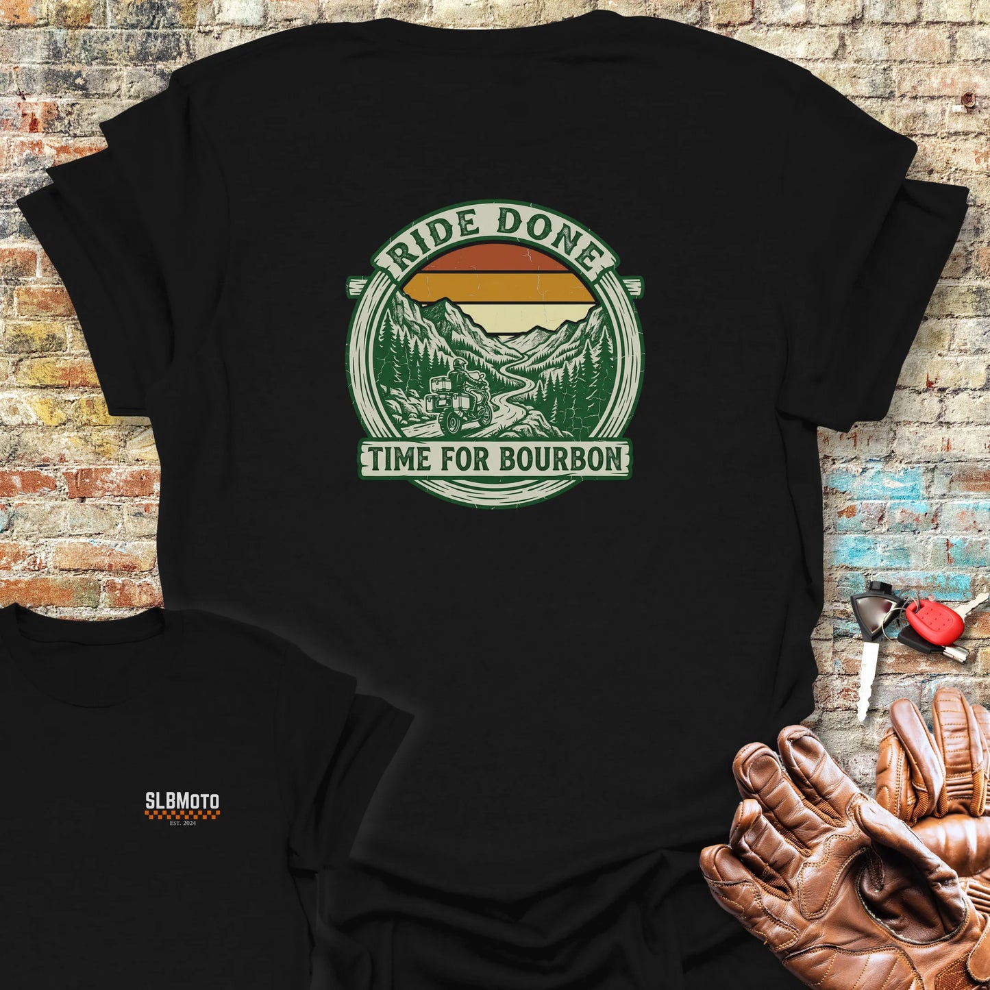 Ride Done Back Print T-Shirt - Black