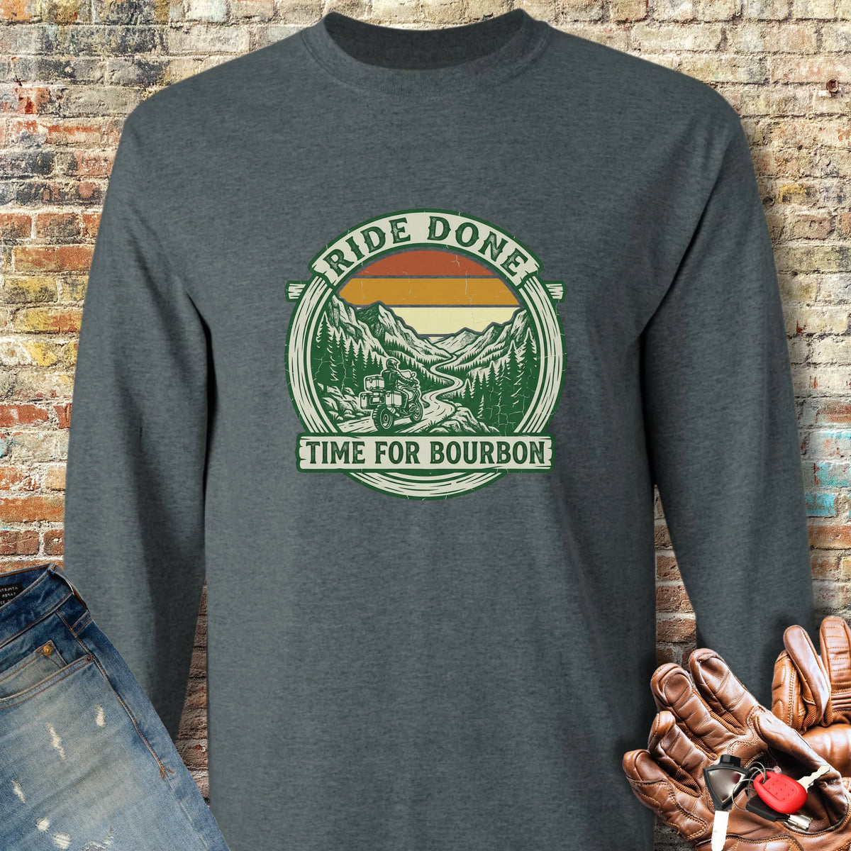 Ride Done Long Sleeve T-Shirt - Dark Heather
