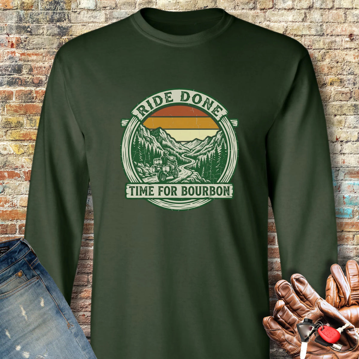 Ride Done Long Sleeve T-Shirt - Forest Green