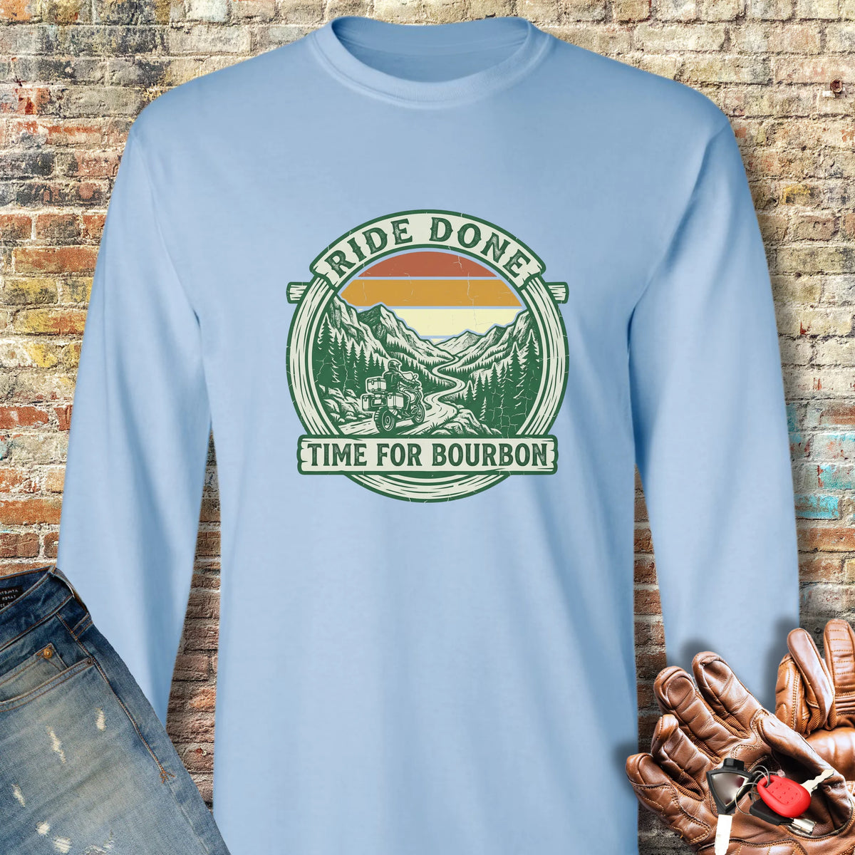 Ride Done Long Sleeve T-Shirt - Light Blue