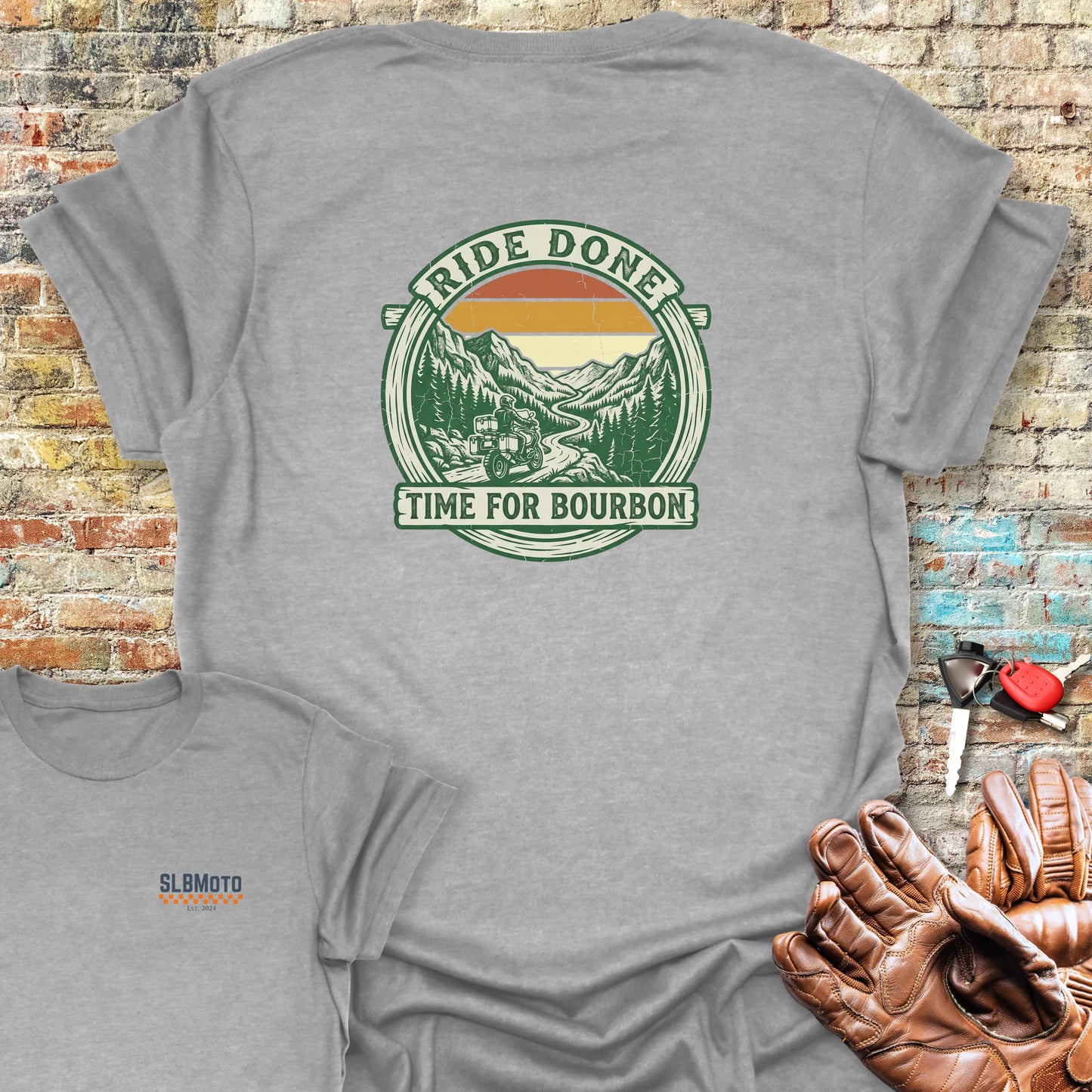 Ride Done Back Print T-Shirt - Sport Grey