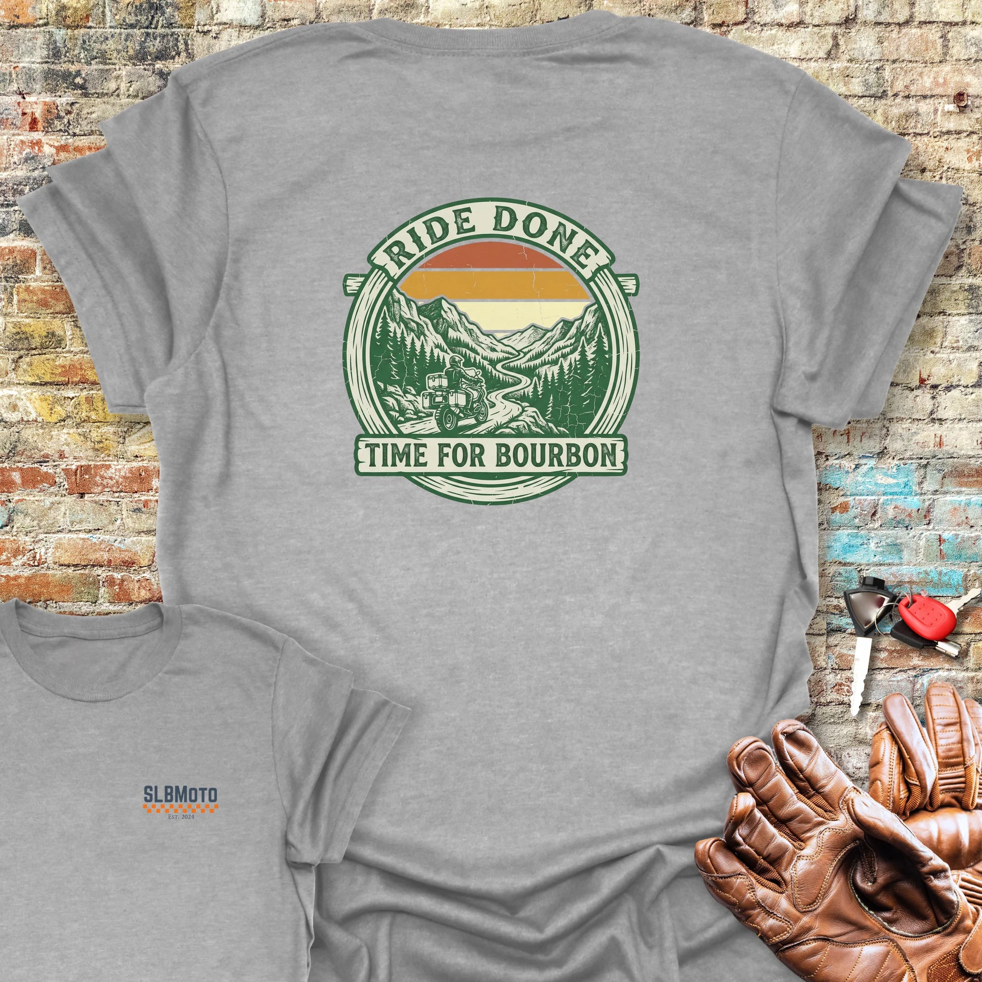 Ride Done Back Print T-Shirt - Sport Grey