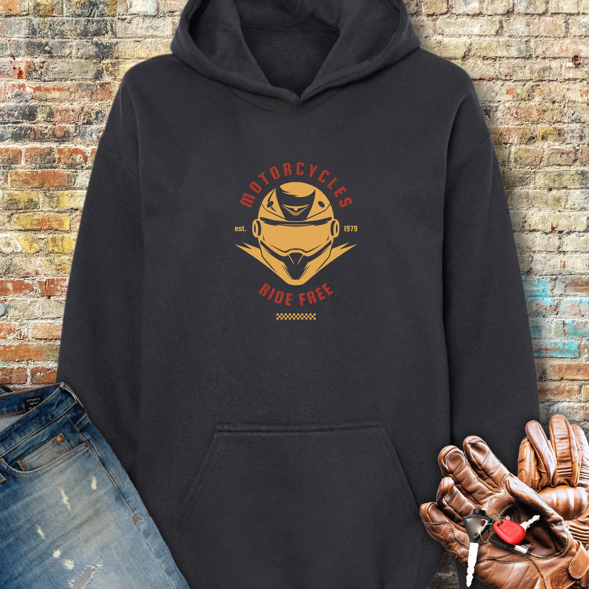 Ride Free (Helmet) Hoodie - Black