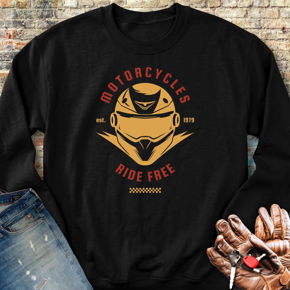 Ride Free (Helmet) Sweatshirt - Black