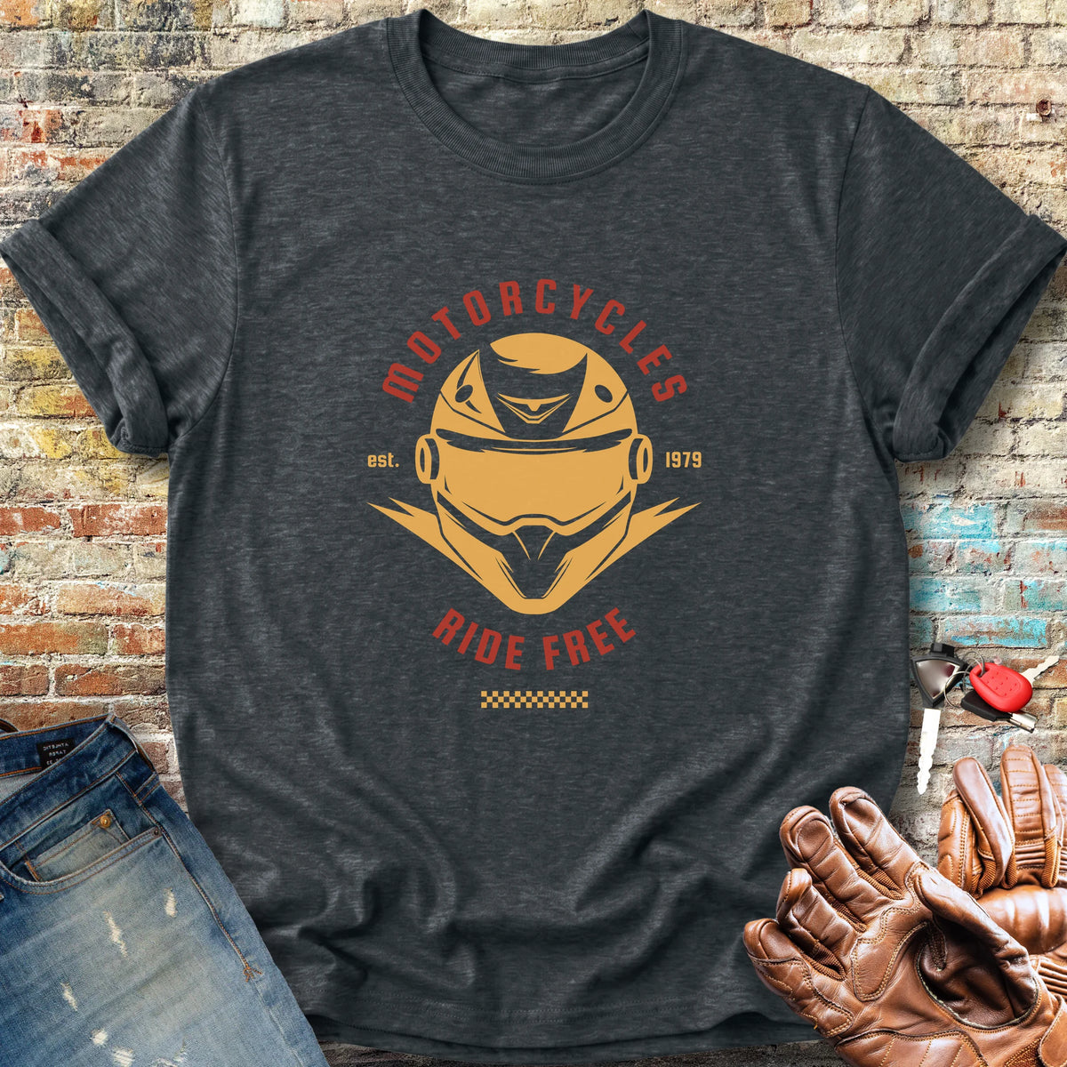 Ride Free (Helmet) Classic T-Shirt - Dark Heather