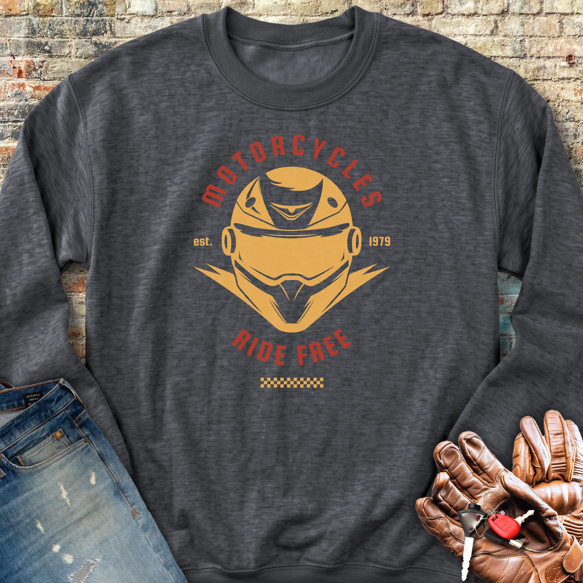 Ride Free (Helmet) Sweatshirt - Dark Heather