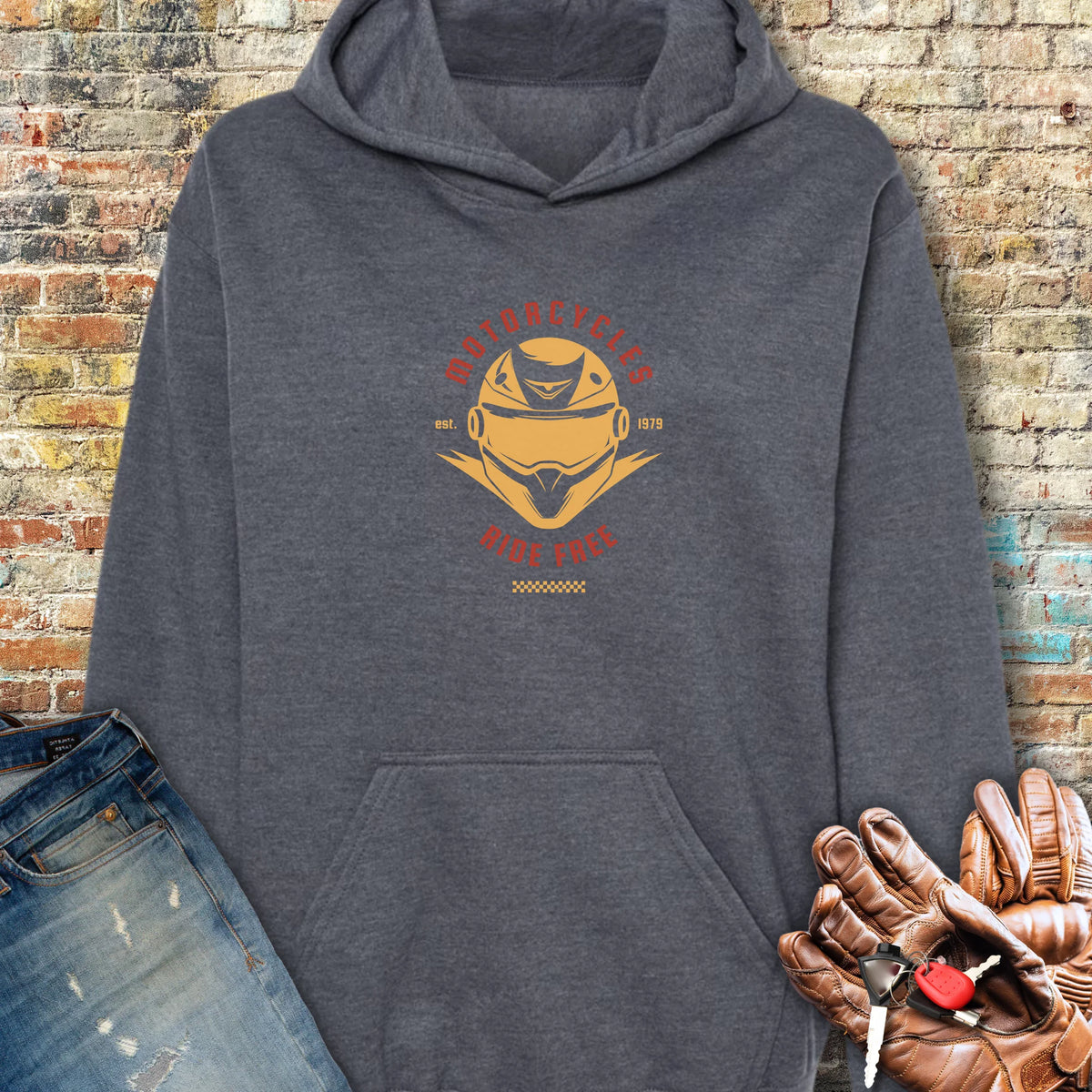 Ride Free (Helmet) Hoodie - Dark Heather