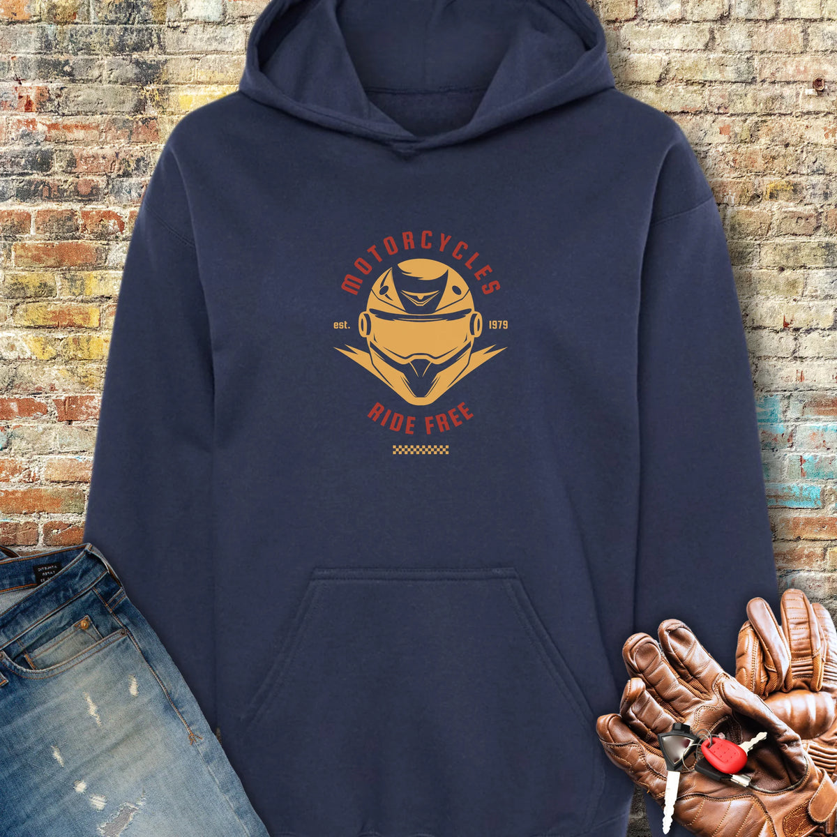 Ride Free (Helmet) Hoodie - Navy