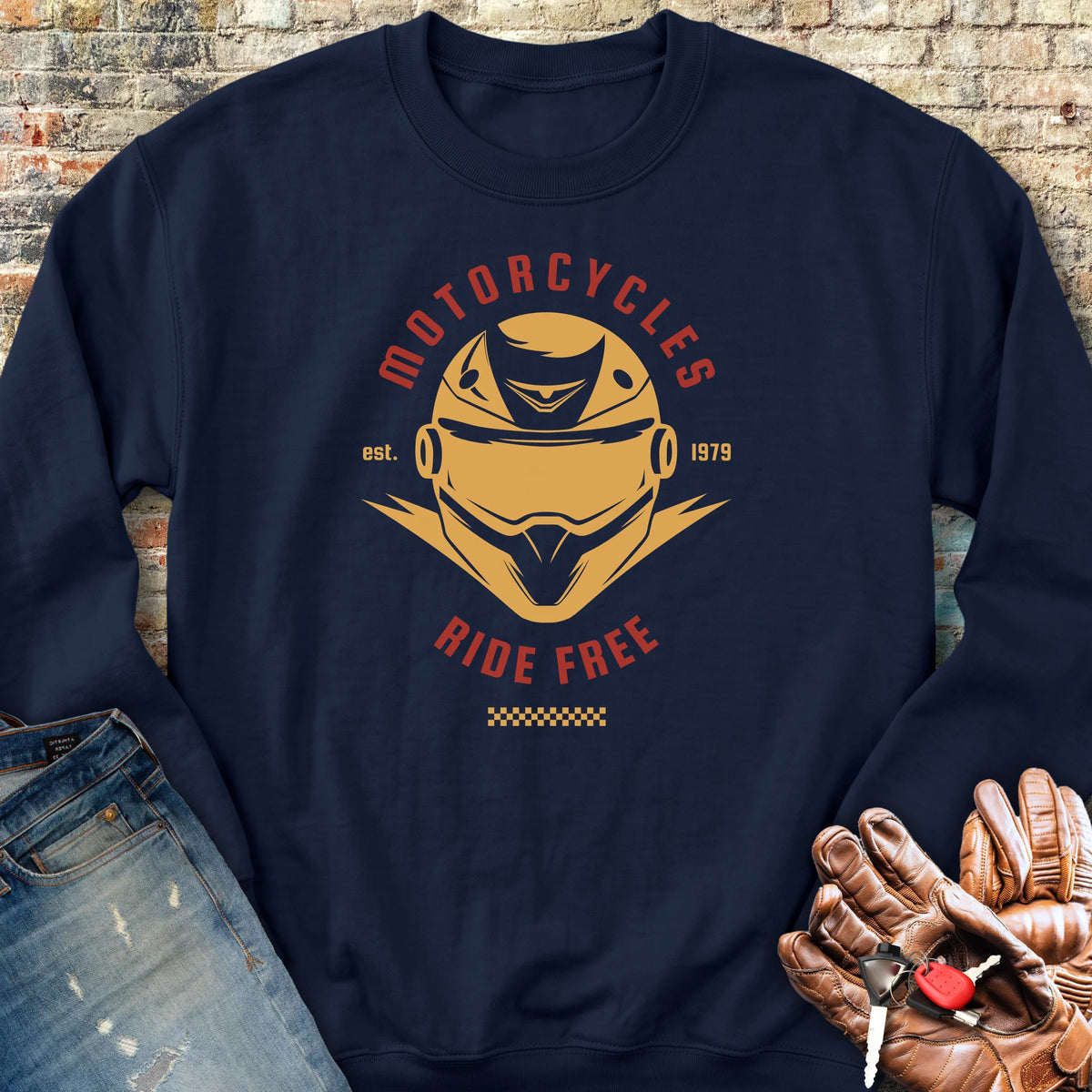 Ride Free (Helmet) Sweatshirt - Navy